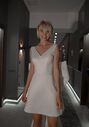 Olivia Bottega Short Satin Wedding Dress Tofa with Huge Bow A-Line Wedding Dress - thumbnail - 4