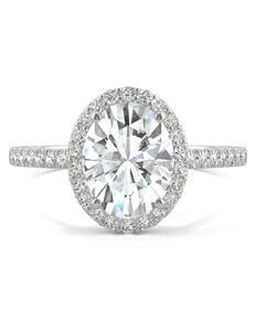 Forever One Moissanite Elegant Oval Cut Engagement Ring