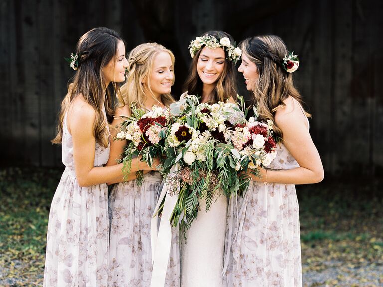 Flowered Bridesmaid Dress