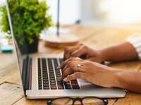 woman working on laptop