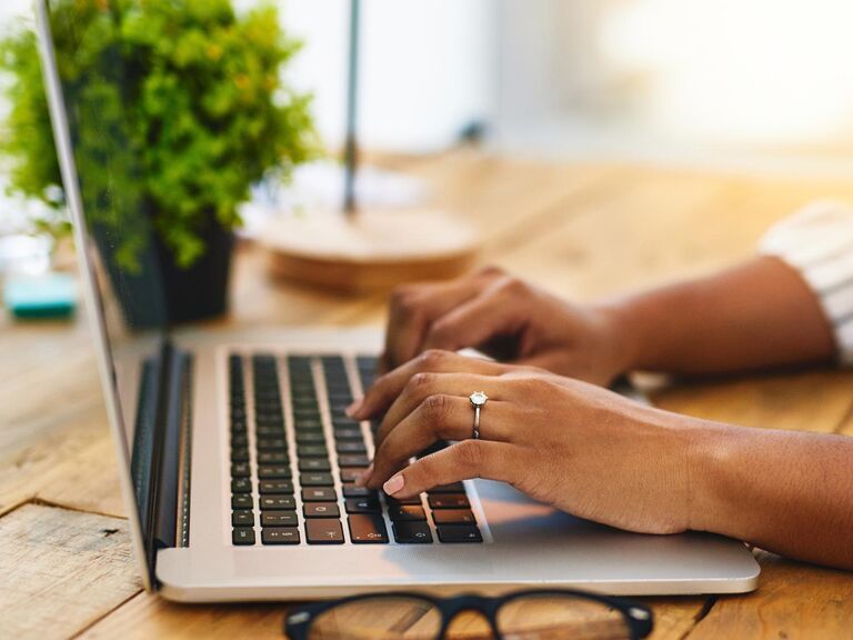 woman working on laptop