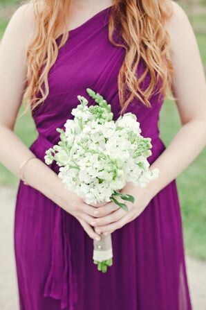 White Stock Bridesmaid Bouquets