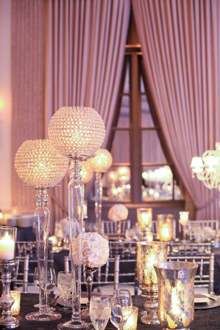 Upscale Gray and White Reception Decor