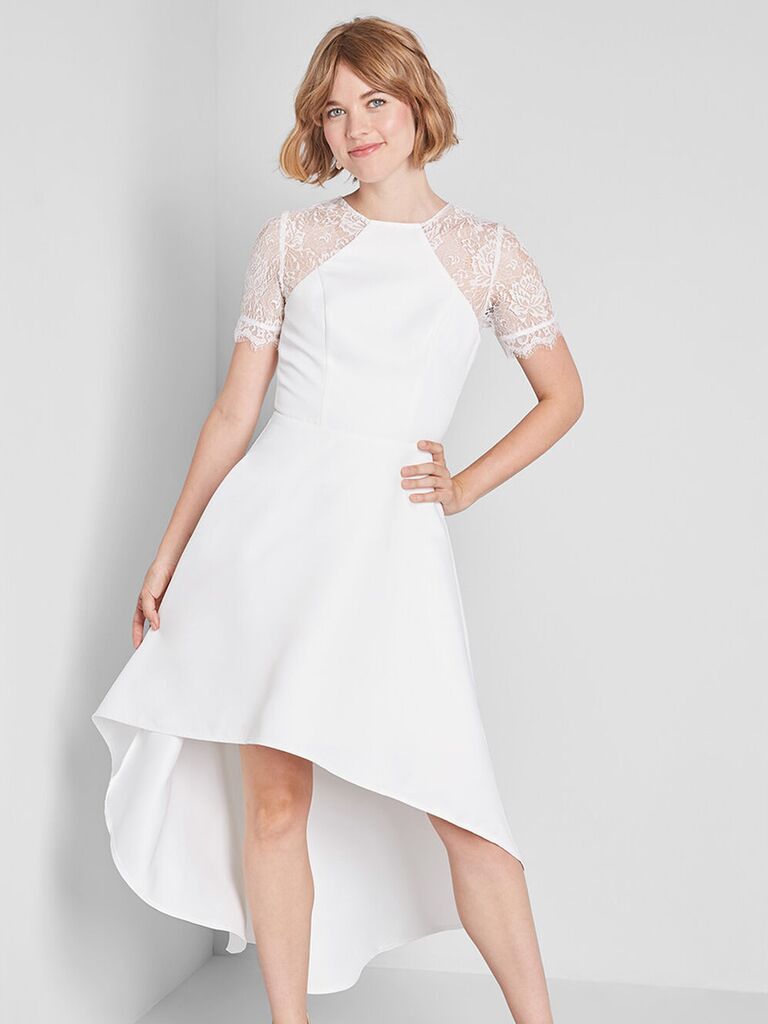Chi Chi London Sheer Romance high-low midi dress