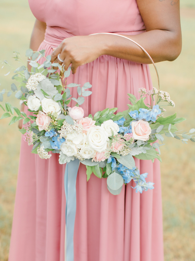 Blue hoop bouquet