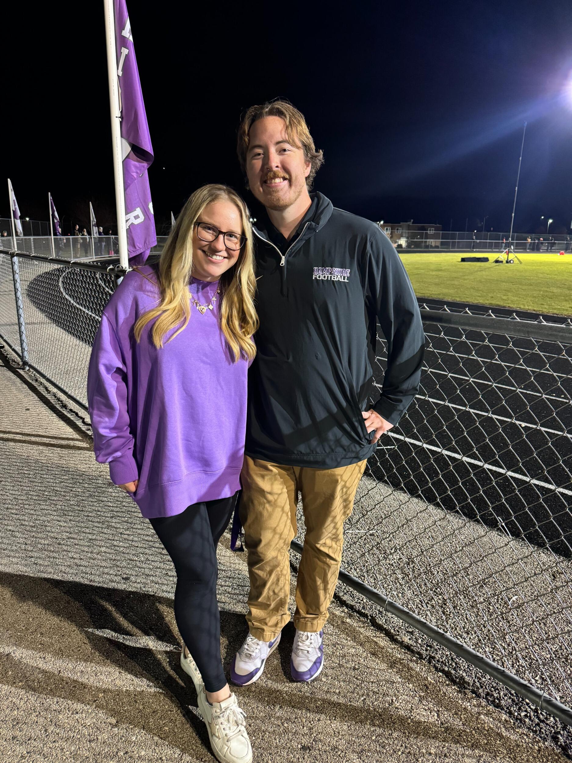 Abby and Ryan found ways to visit each other whenever possible, including same-day trips so Abby could watch Ryan coach. 