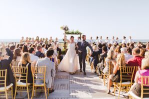 Couple Recessing from Rooftop Ceremony at Ariel International Center
