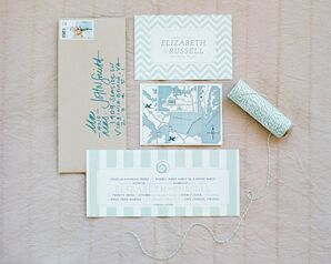 Light Blue Patterned Invitation Suite