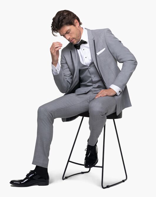 Generation Tux Light Gray Notch Lapel Tux Gray Tuxedo - 3