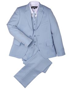 BLACKTIE "Liam" Powder Blue Suit (5-Piece Set) Flower Girl Dress and Ring Bearer Outfit