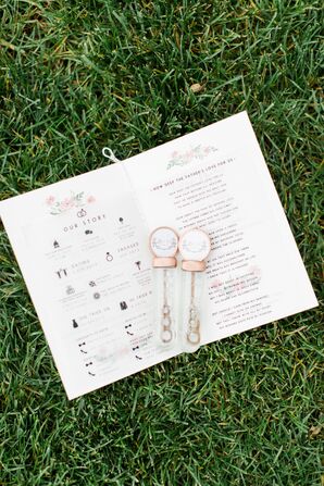 DIY Ceremony Program With Watercolor Flower