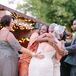 I wanted both cultures combined as much as possible in our wedding, Jen says. I wanted it to be comfortable, but still chic.