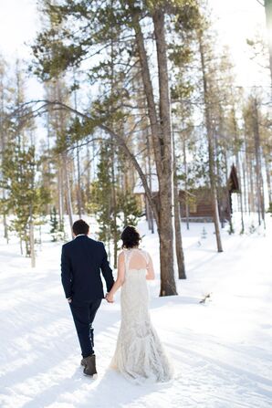 Champagne Lace Marisa Wedding Dress