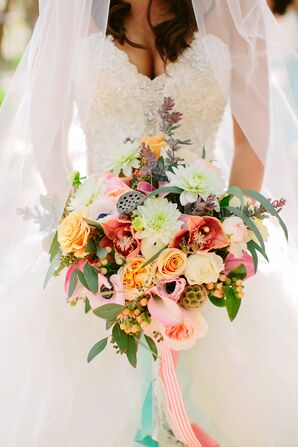 Colorful Overflowing Flower Bouquet