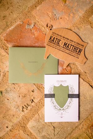 Monogrammed Laurel Wreath Invitations