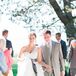 Light Gray Groom's Suit With Striped Tie