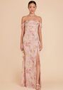 Birdy Grey Mira Chiffon Dress in Vintage Pink Floral Off the Shoulder Bridesmaid Dress - thumbnail - 1