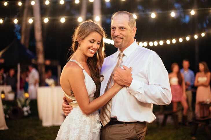 After her first dance with Tyler, Brooke took to the floor with her father for the traditional father-daughter dance.