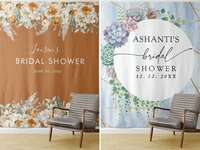 Two bridal shower backdrops 