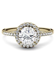 Forever One Moissanite Glamorous Round Cut Engagement Ring