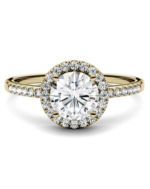 Forever One Moissanite Glamorous Round Cut Engagement Ring