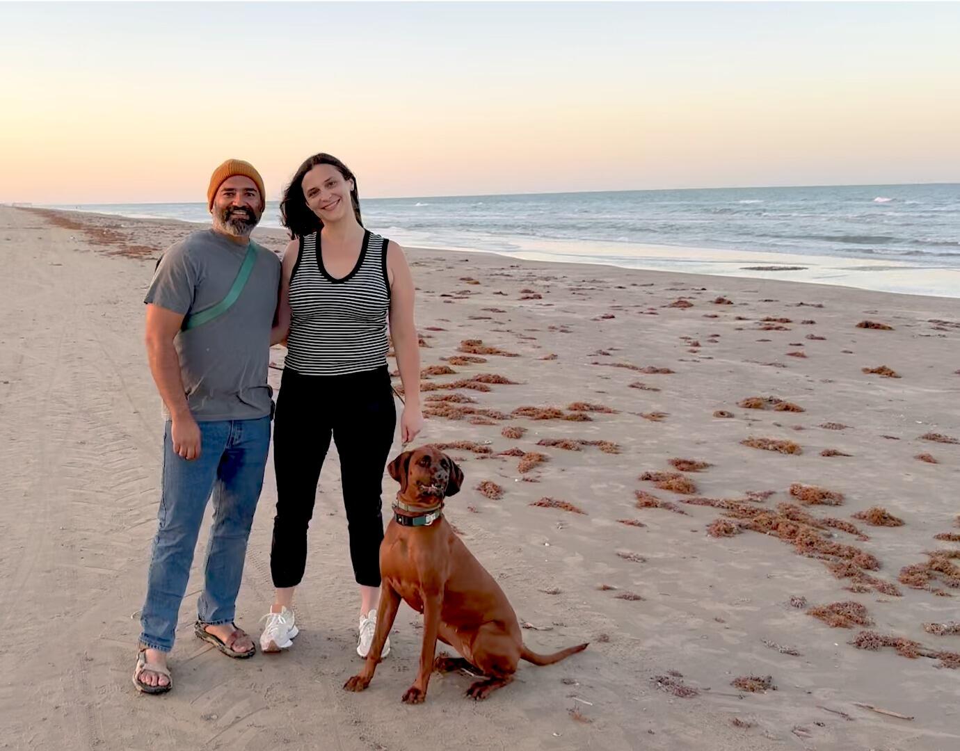They celebrated their anniversary on the beach in South Padre island