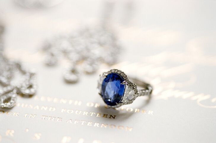 Sapphire Engagement Ring with Halo