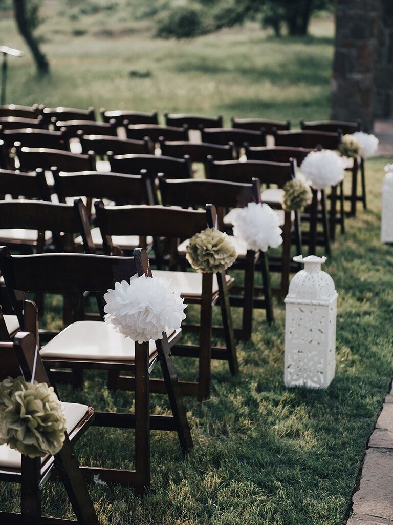 Tissue paper wedding ceremony decor