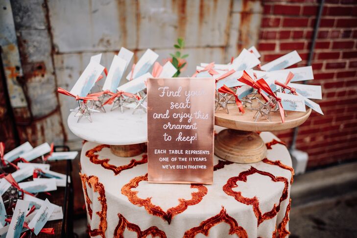 Ornament Escort Cards and Metallic Signage