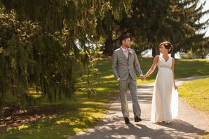 Couple Holding Hands with Natural Backdrop