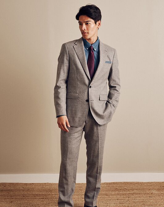 Tie Bar The Lakeshore Wool Flannel Grey Pant Gray Tuxedo - 2