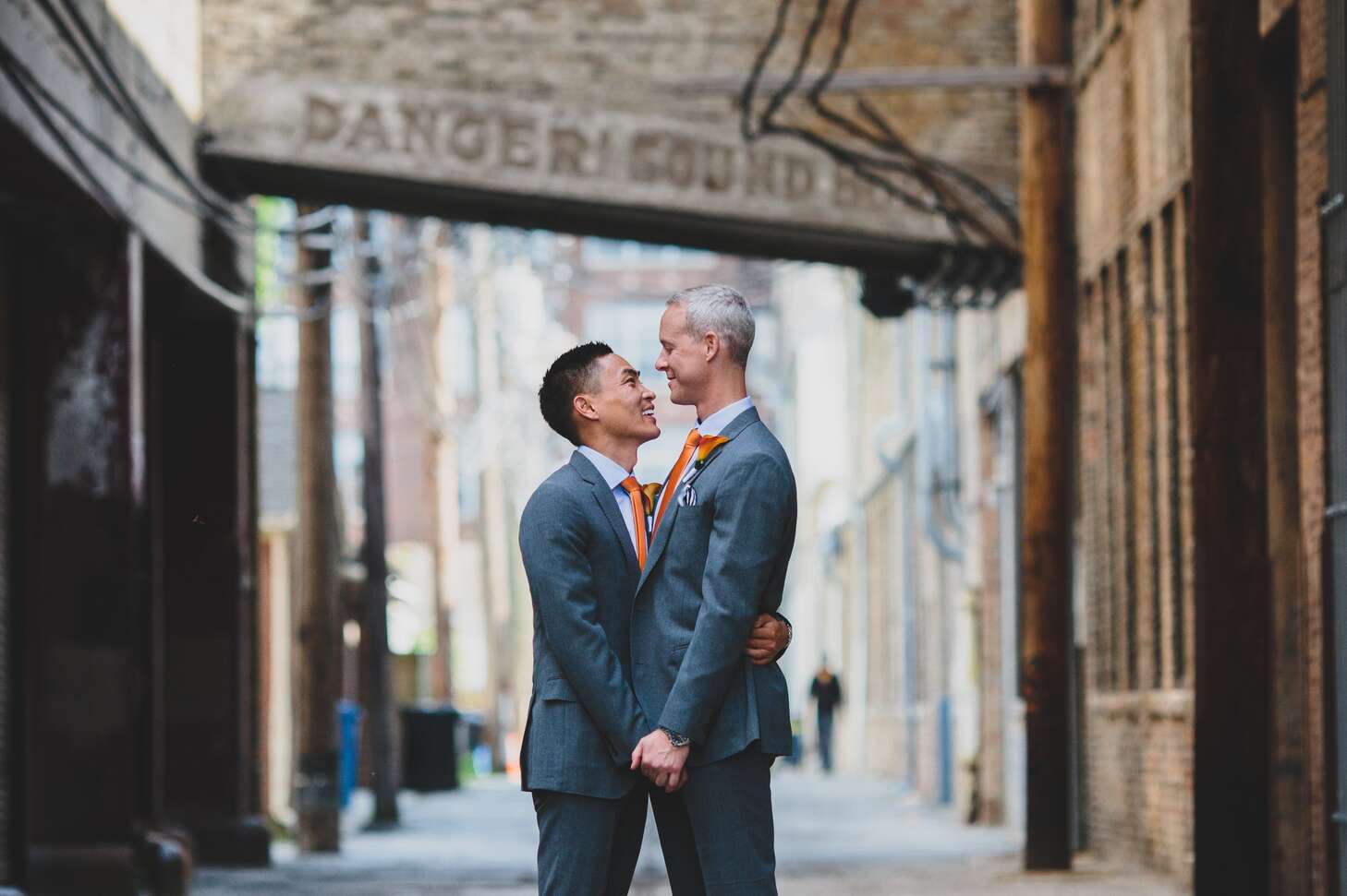 Charcoal Gray Suits With Orange Ties