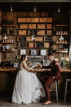 Couples Shares Drink Before Colorado Elopement