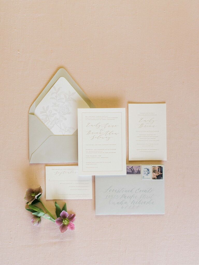 ivory wedding invitation suite