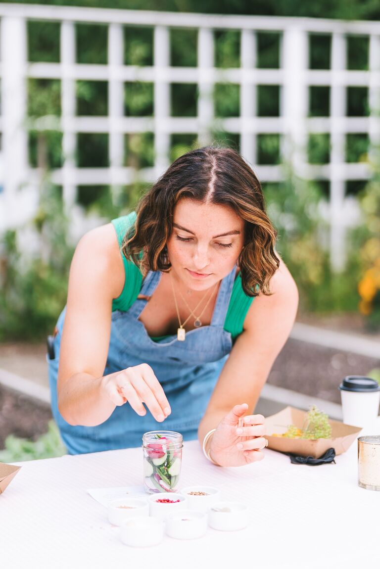 influencer Morgan Tyler picking vegetables 
