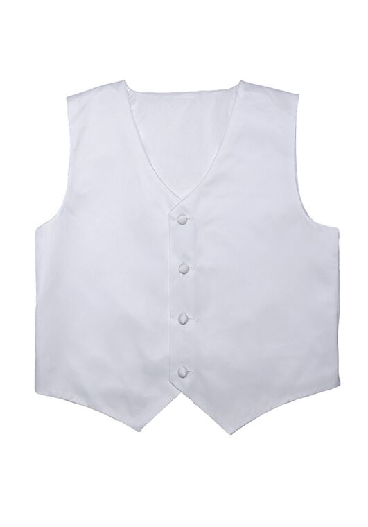 Little Tuxedos "Princeton" Kids White Tuxedo (5-Piece Set) Flower Girl Dress and Ring Bearer Outfit - 5