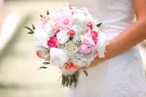 Pink and White Peony and Ranunculus Bouquet