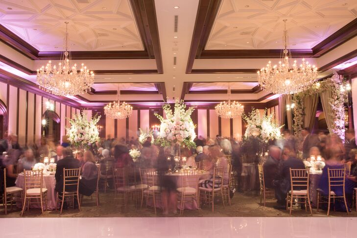 With a guest list of 400, Megan and Bobby decided against assigned seating and allowed their guests to sit wherever they liked. The couple also skipped the traditional sit-down dinner, opting instead for food stations so guests could mix and mingle with ease.