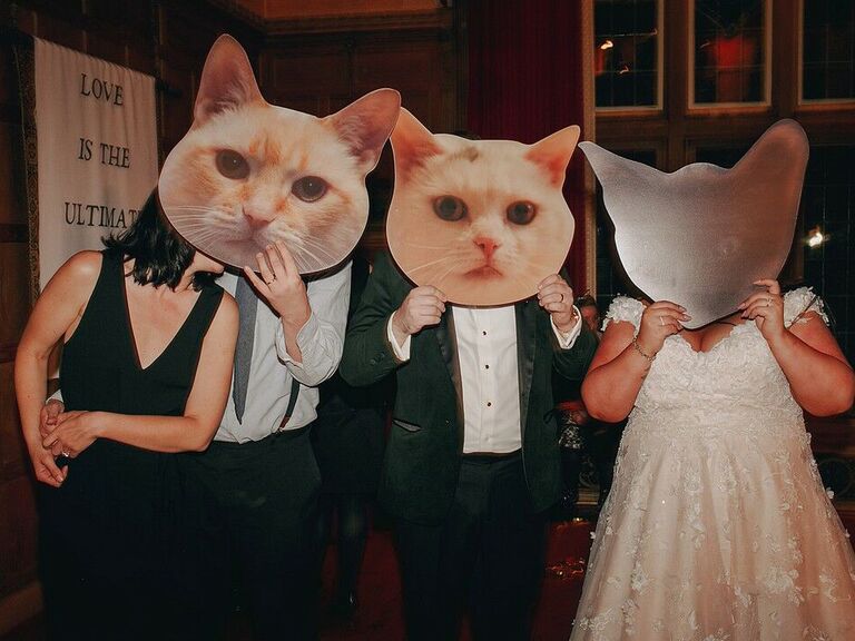 friends themed wedding smelly cat photo booth props
