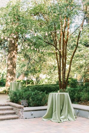 Garden Cocktail Hour at Wedding at The Lace House in Columbia, South Carolina