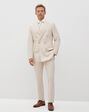 Suit Shop Men's Tan Double Breasted Suit Tuxedo - thumbnail - 1