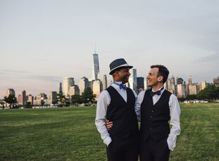 Over their decade together, Derek and Mark have traveled the world—and the couple wanted their wedding to pay tribute to their adventures. “We planned