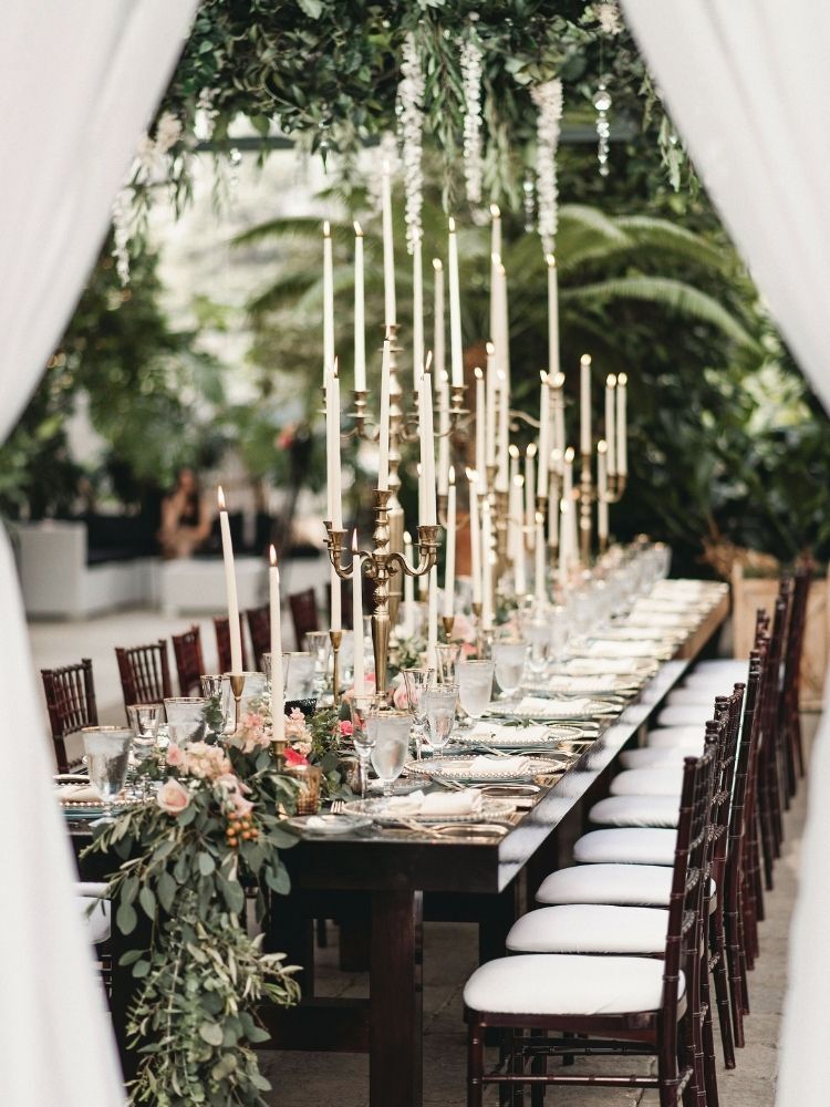 romantic taper candle tablescape