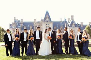 Sophisticated Navy and Orange Biltmore Estate Wedding