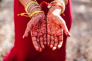 Bride with Traditional Indian Henna Before Ceremony