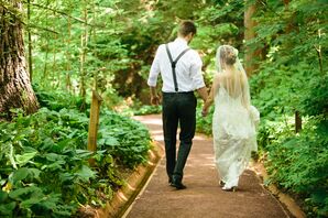 Newlyweds Take a Private Walk After Ceremony