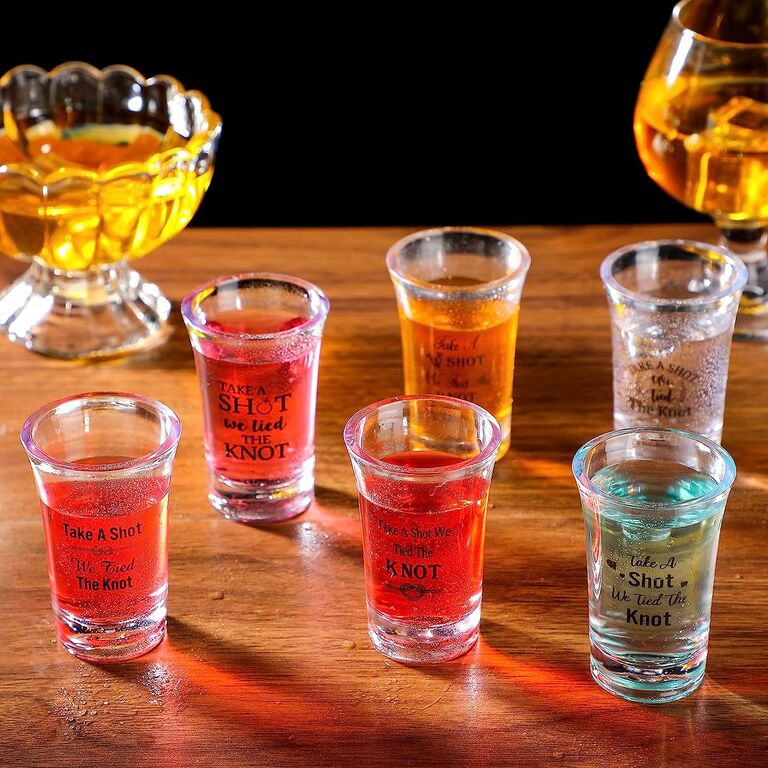Take A Shot We Tied The Knot shot glasses cheap wedding favor