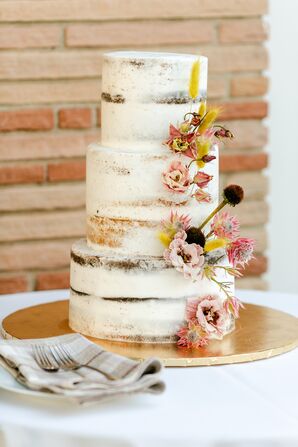 Semi-Naked Cake Decorated With Flowers