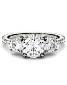 Forever One Moissanite Elegant Round Cut Engagement Ring