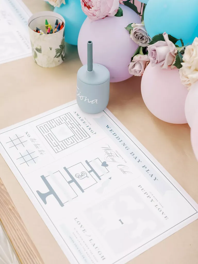 Coloring Page as Kids Table Activity for wedding 